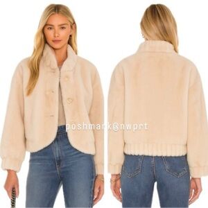 NWT 💕 Heartloom Gellar Jacket Coat Faux Fur Teddy Almond Cream Beige XS 0 2